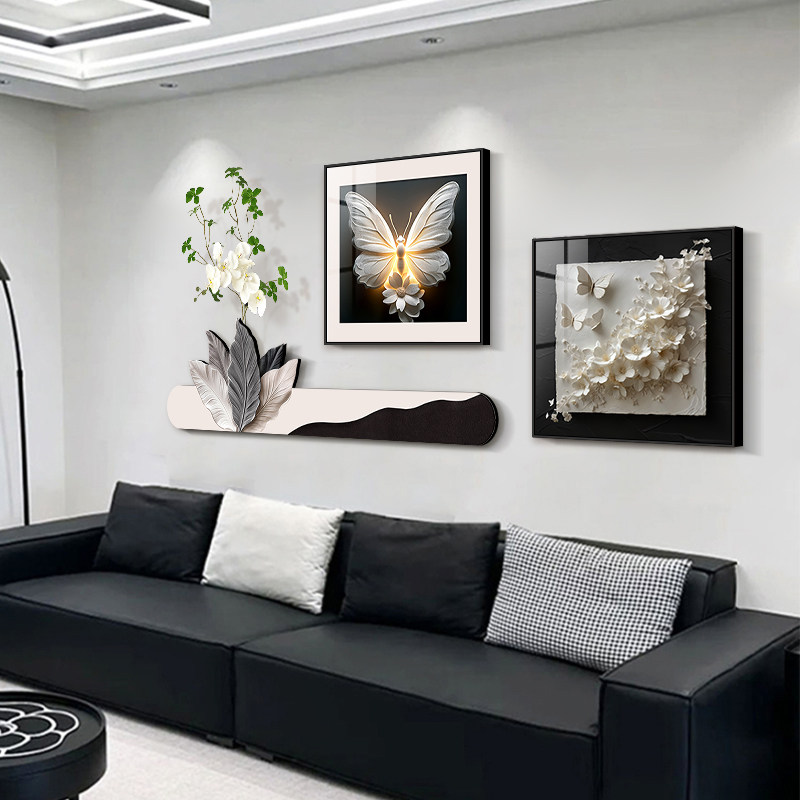 2025年新款现代简约客厅黑白灰