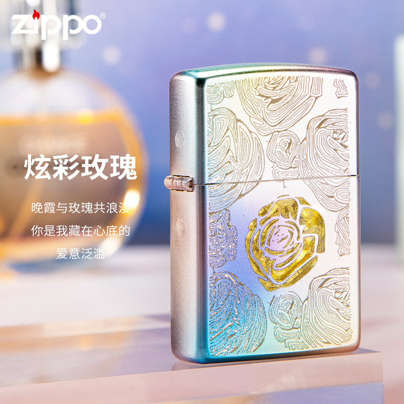 zippo火机精雕幻梦玫瑰礼盒套装