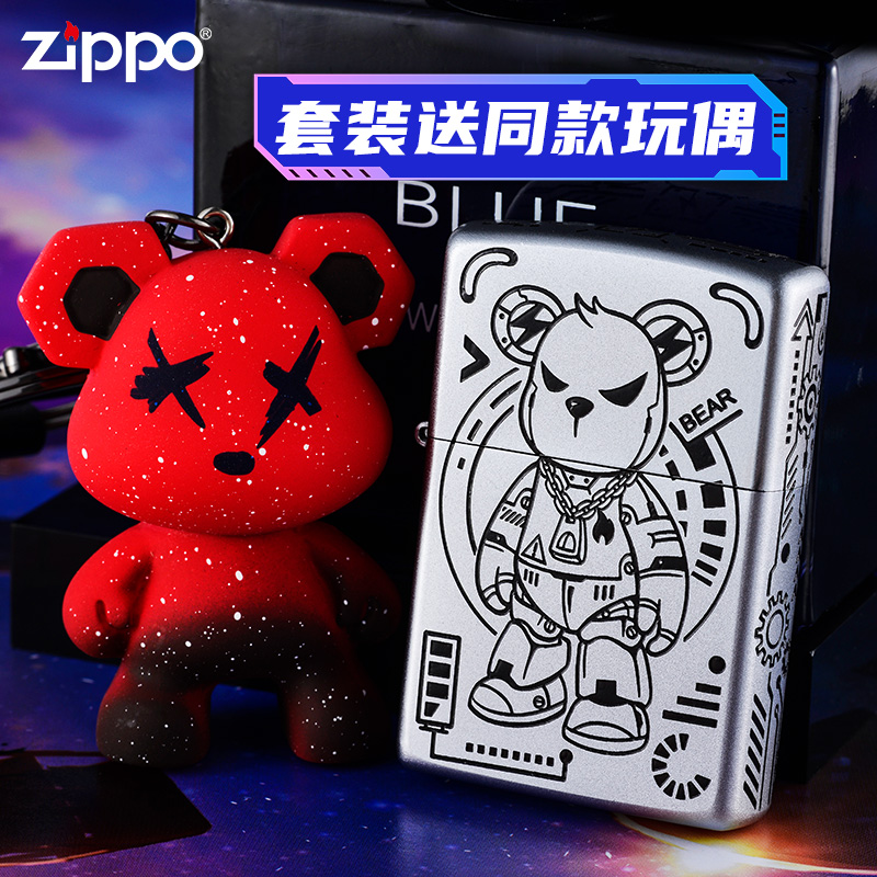 深雕机械熊之宝防风zippo