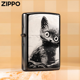 zippo芝宝打火机 黑冰墨画系列 官方正品zpoo礼物 防风zoop煤油