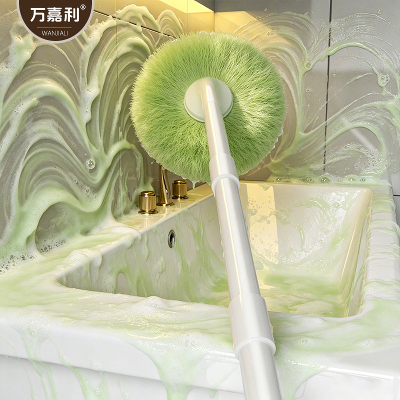 软毛球型刷头墙面缝隙清洁神器厕所浴室地板刷长柄多功能清洁刷子图片
