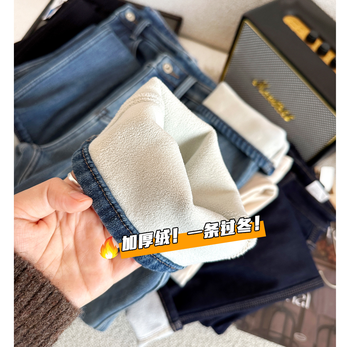 厚绒！一条过冬！秋冬万向弹加绒法棍裤女显瘦锁温保暖九分直筒裤