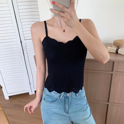 提花蕾丝背心燕窝羊毛绒显瘦美背