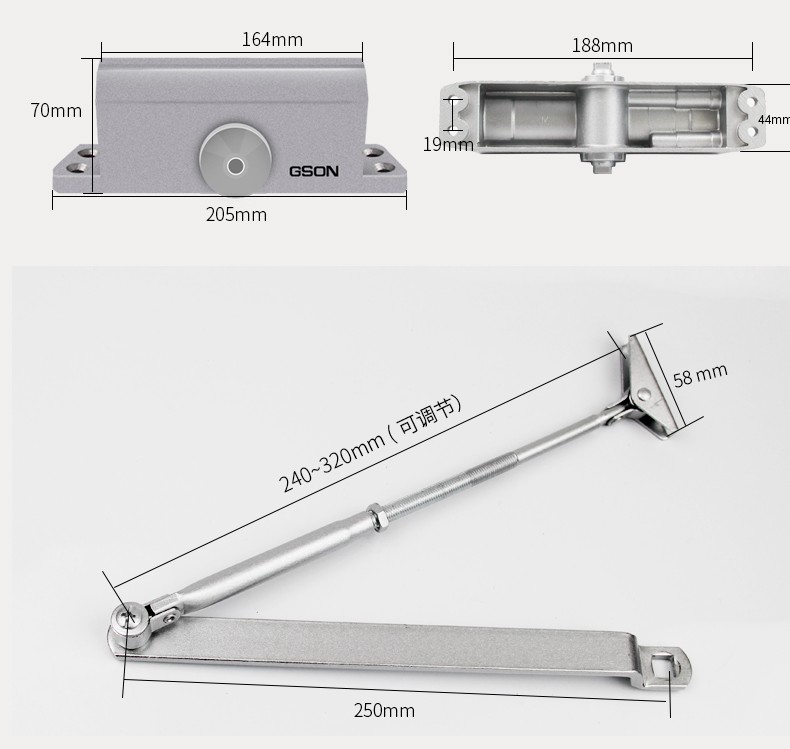 大门自动闭门器液压缓冲固尙门防火门ON磁吸家用推拉门G关自动S