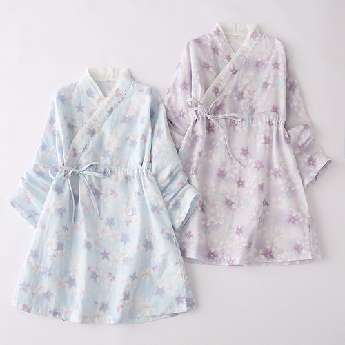 春夏日本和服纯棉双层纱布浴衣