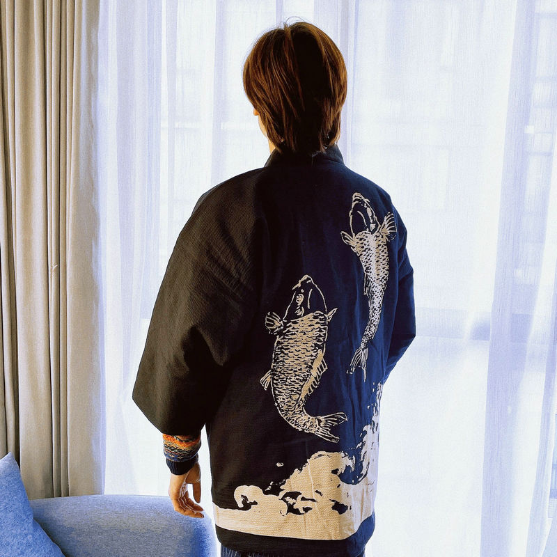 日式情侣家居服纯棉袄棉服半缠