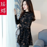 Весенний модный флисовый кружевной шелковый приятный телу длинный лонгслив, коллекция 2022, средней длины, в западном стиле