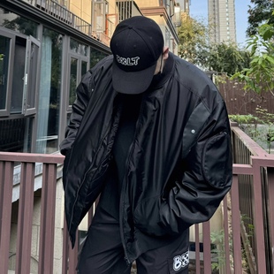 BXLT必须撸铁飞行员夹克设计感夹棉宽松百搭外套男女同款