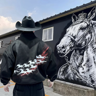 BXLT马年限定“银河白驹”重工刺绣毛呢夹克秋冬立领宽松廓形外套