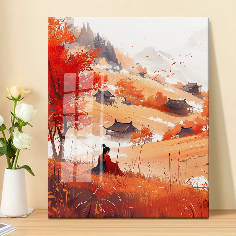 红叶满山十字绣自己绣2024新款满绣图手工钻石绣卧室小幅