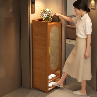 折叠鞋架门口外楼道带门防尘鞋柜小窄入户免安装一体式鞋子收纳柜