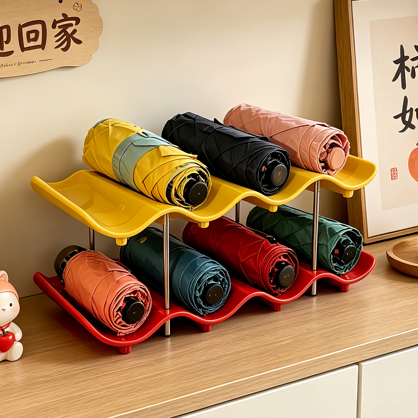 雨伞收纳架家用门口折叠伞存放置物架入户门可叠加展示架创意架子