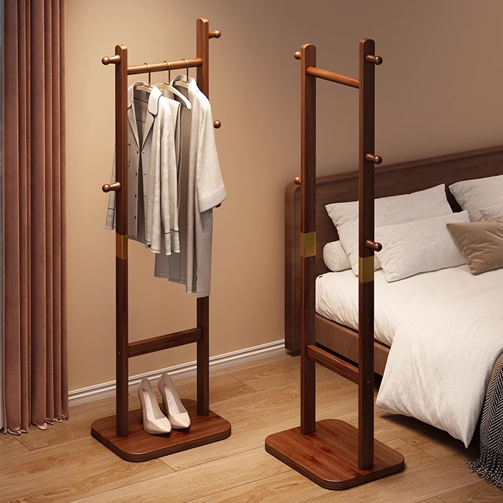 多层实木简约不占空间衣帽架