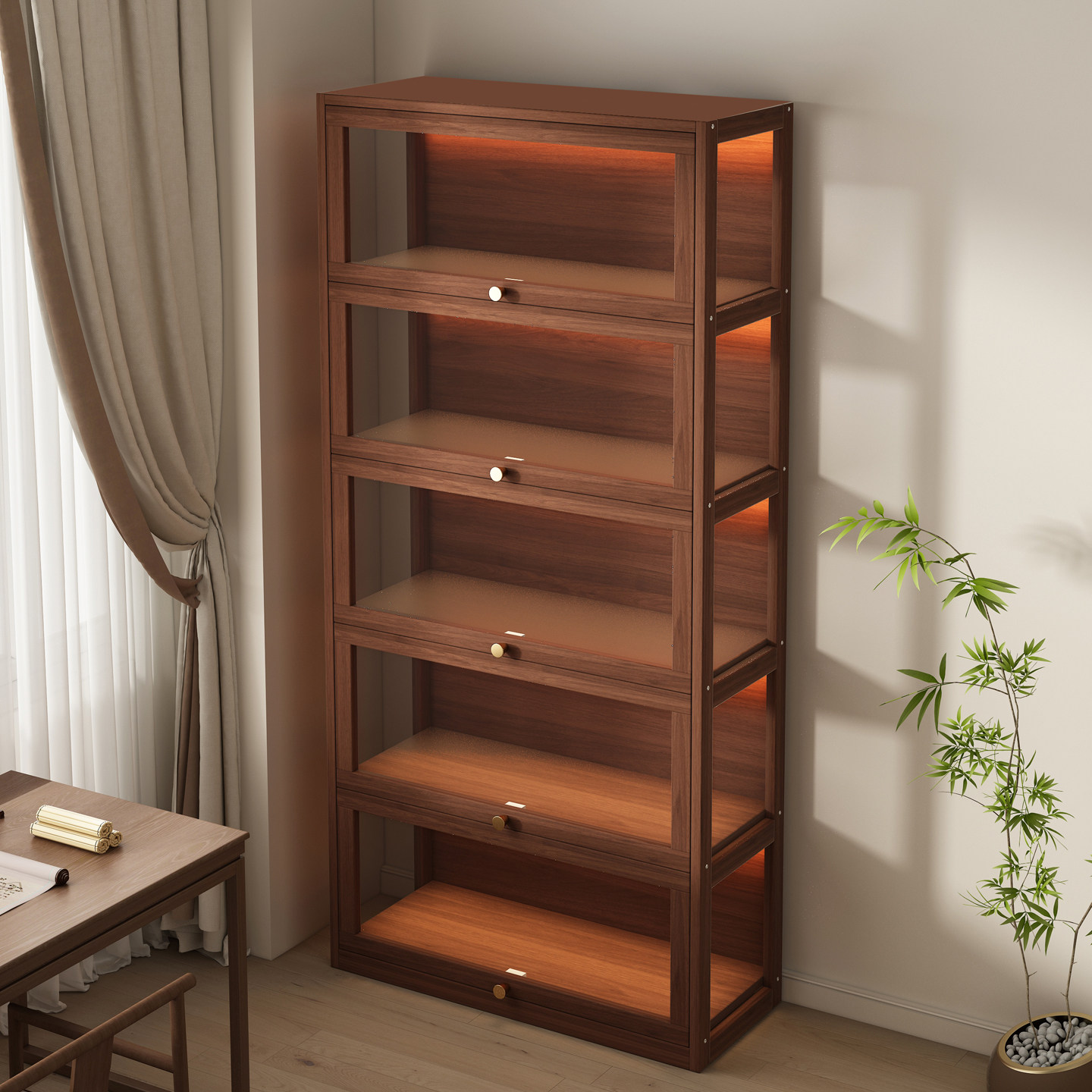 实木茶柜置物架茶室展示柜靠墙落地新中式博古架多宝阁防尘茶叶柜,住宅家具,多宝格/博古架,淘宝优惠券,粉丝福利购,淘宝优惠卷