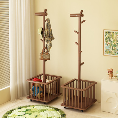 送货上门超稳不晃实木小鹿衣帽架