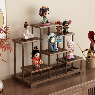 盲盒收纳手办展示架阶梯式甄嬛传庭前墨梅系列泡泡玛特摆件陈列架
