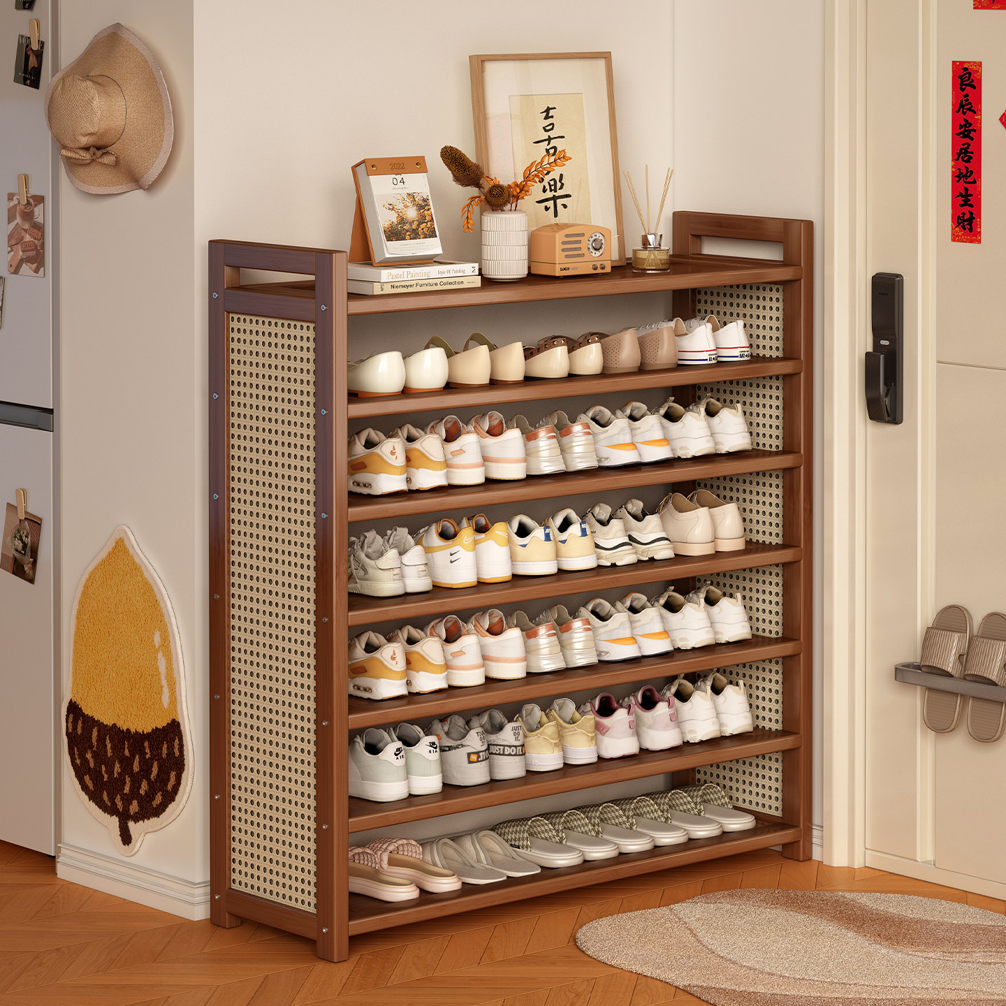 中古鞋架入户门鞋柜出租房用门口室内好看多层鞋子收纳架2026新款,住宅家具,鞋架,淘宝优惠券,粉丝福利购,淘宝优惠卷