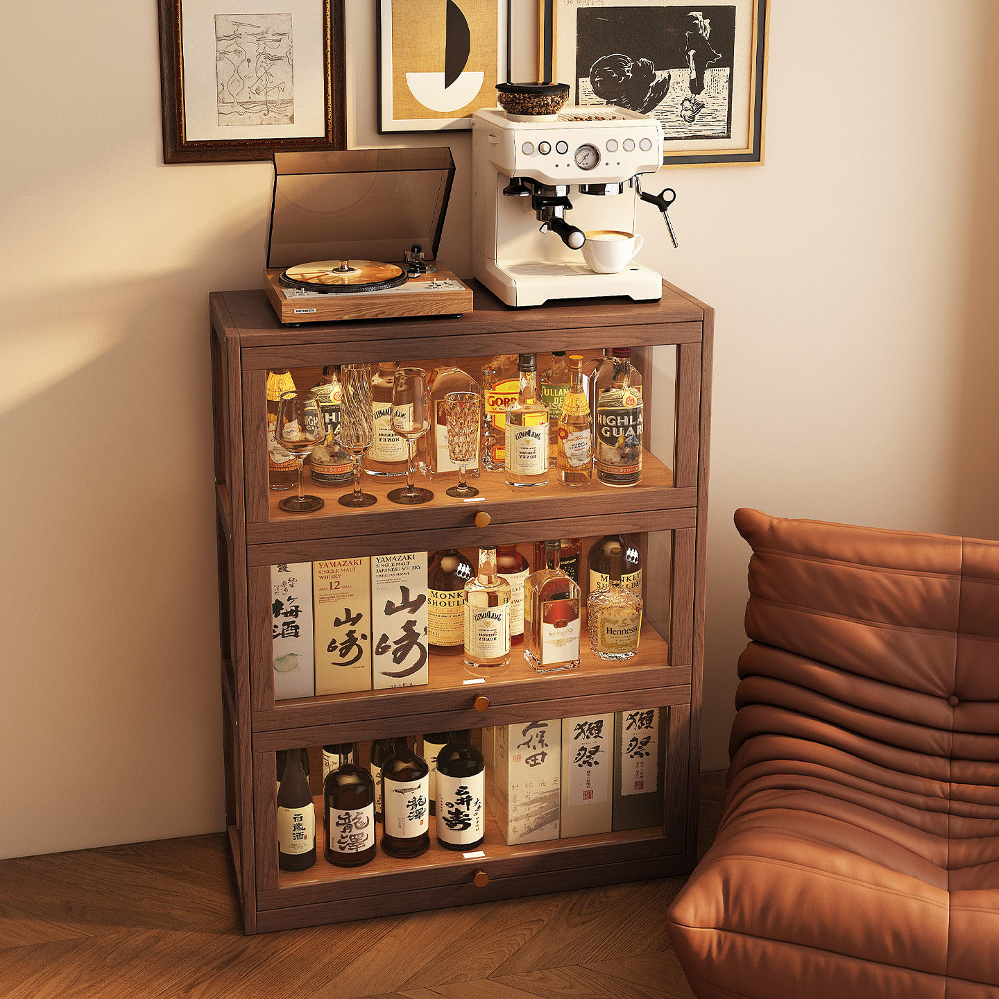 实木展示架家用亚克力透明酒柜客厅靠墙餐边柜沙发边小型置物柜子,住宅家具,家用陈列柜,淘宝优惠券,粉丝福利购,淘宝优惠卷