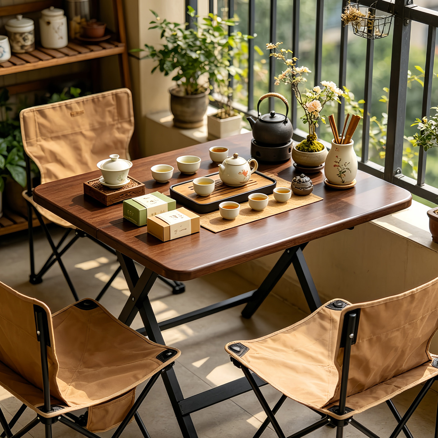 折叠茶几小户型阳台小茶桌家用小茶台小型简易泡茶桌休闲咖啡桌子