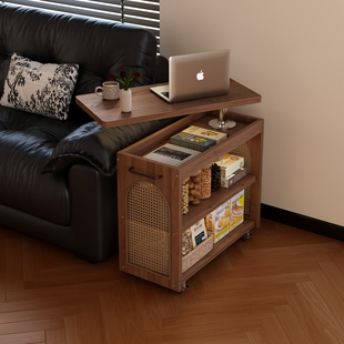 移动茶几置物架实木沙发边几边柜侧柜客厅可升降小桌子茶台小推车