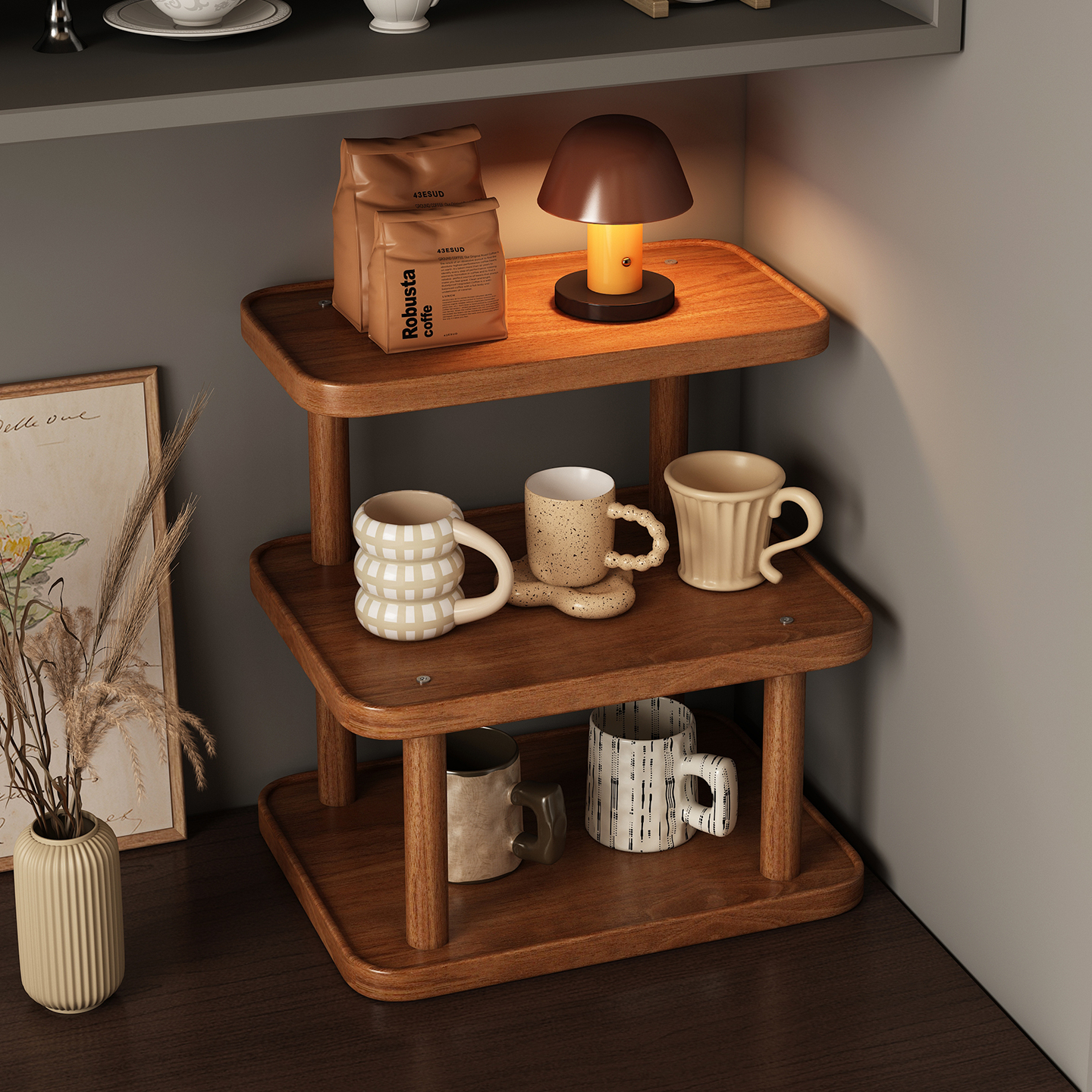 杯架子水杯茶杯置物架餐桌上台面工位杯子收纳架咖啡杯茶具摆放架