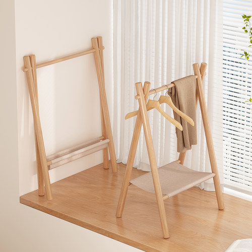 实木无漆挂衣架大人小孩通用