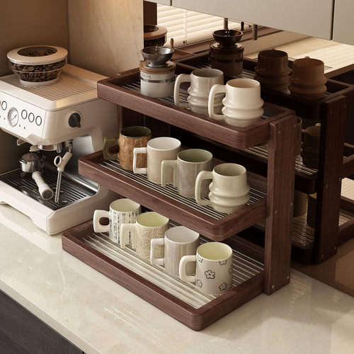 中古风咖啡吧台置物架