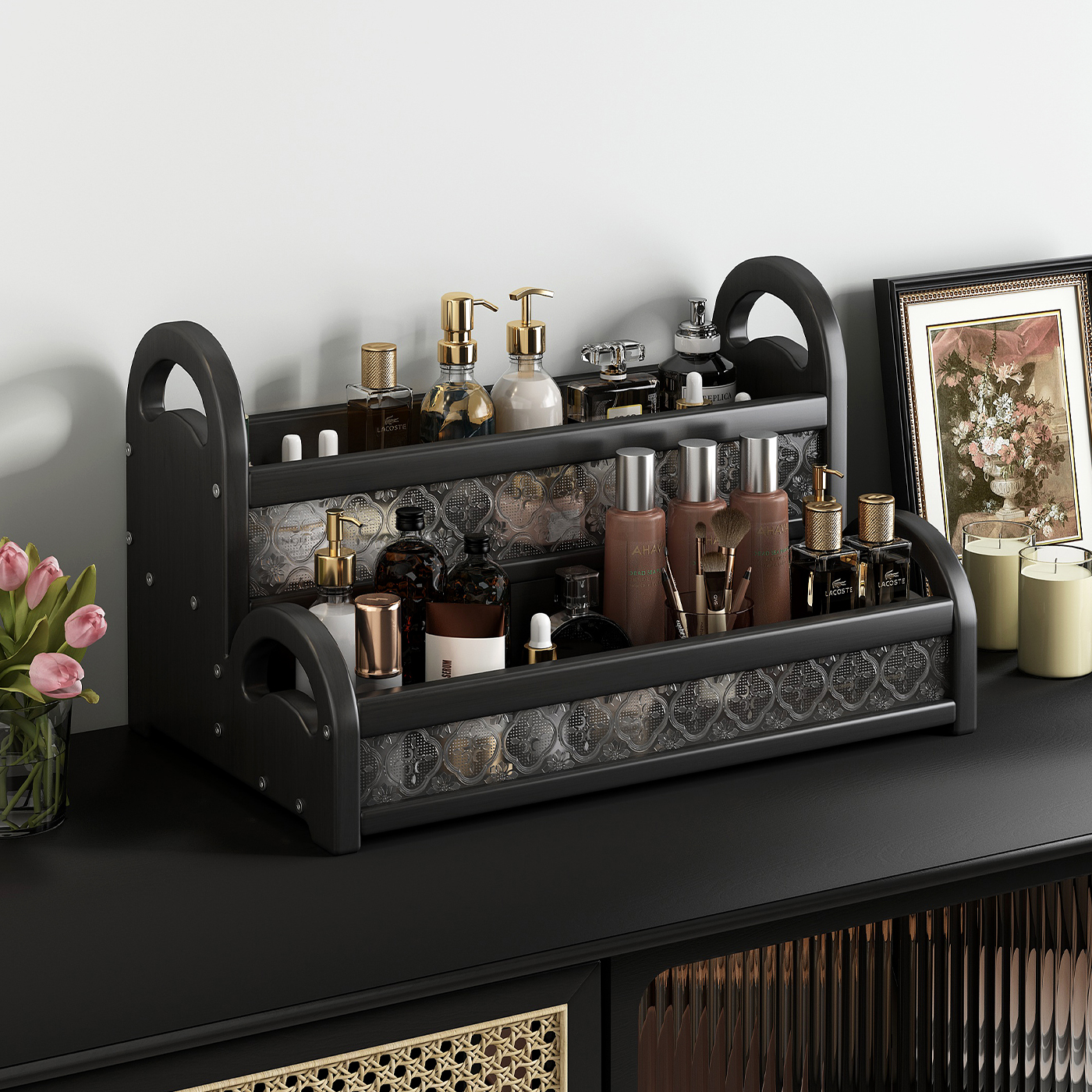 中古风梳妆台桌面置物收纳架