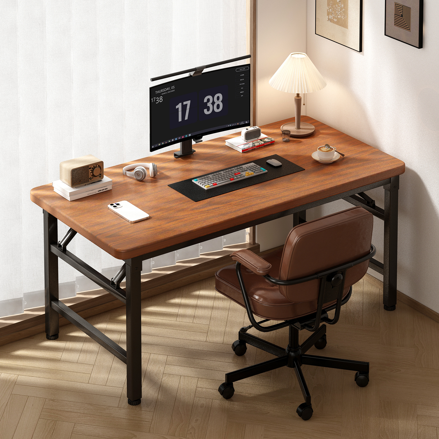 免安装可折叠书桌收到打开即用