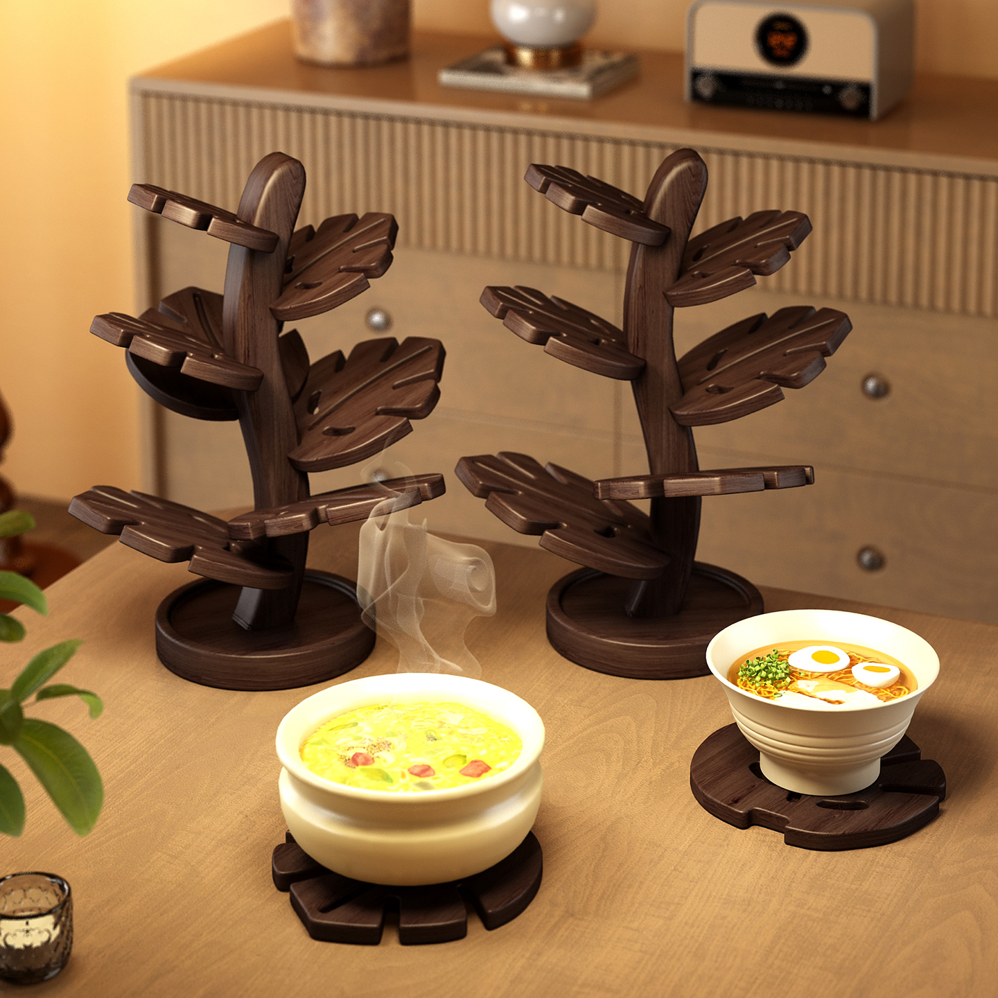 【创意苏子叶造型】防烫隔热餐垫