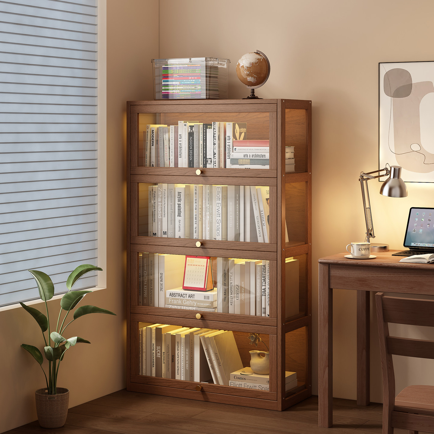 实木书柜亚克力透明展示柜书架落地置物架客厅一体靠墙陈列柜立柜,住宅家具,单个书柜,淘宝优惠券,粉丝福利购,淘宝优惠卷