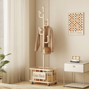 卧室落地挂衣架可移动床边放衣服神器入户门口衣帽架挂包包置物架