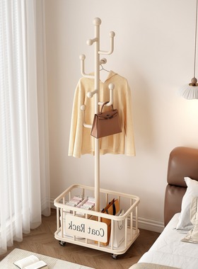 挂衣架落地卧室可移动衣帽架家用小型收纳置物架房间挂衣服的架子