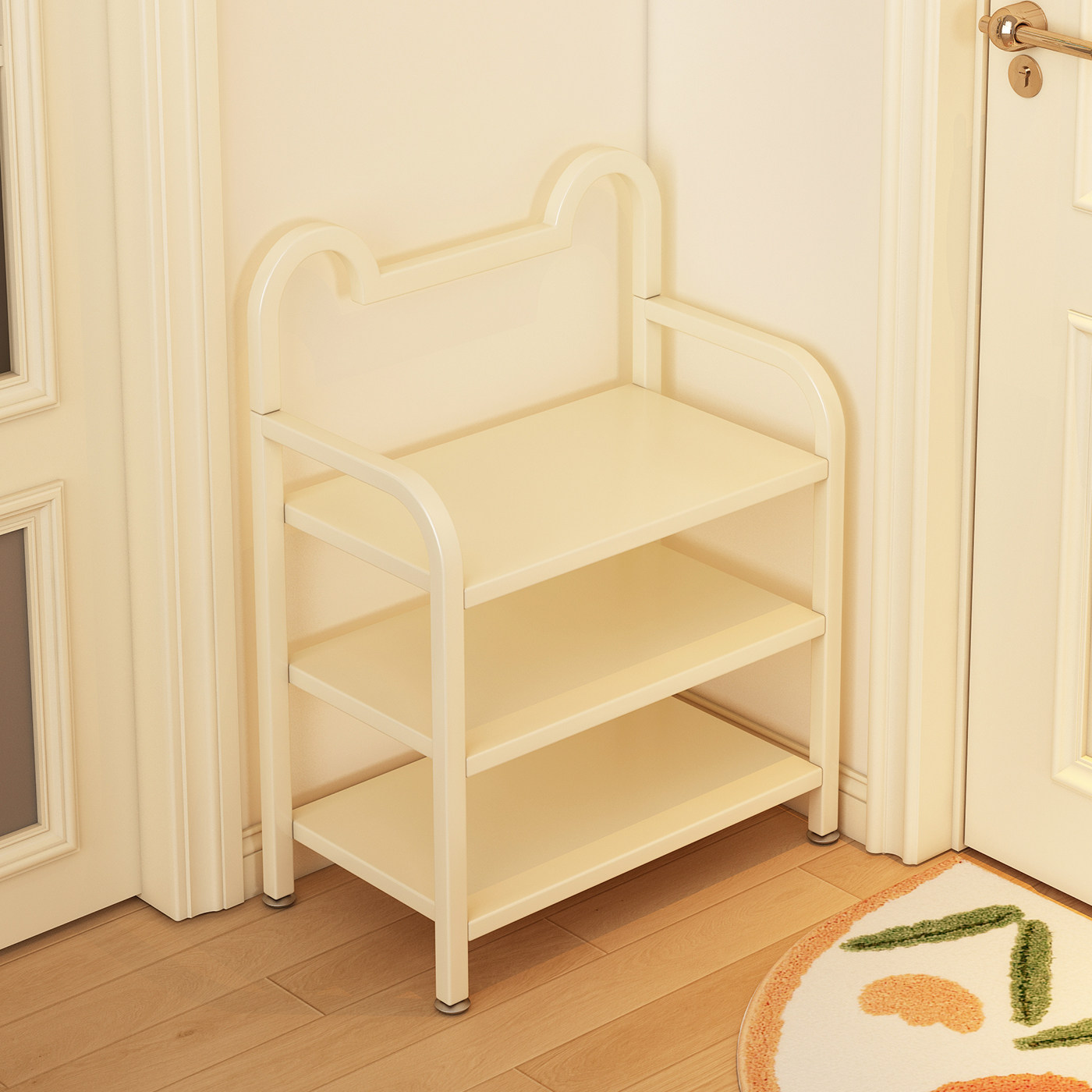 奶油风鞋架家用门口小型鞋柜出租屋用不占地方小型铁艺鞋子收纳架,住宅家具,鞋架,淘宝优惠券,粉丝福利购,淘宝优惠卷