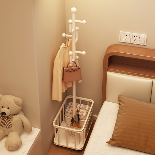 可移动衣帽架脏衣篓一体次净衣架
