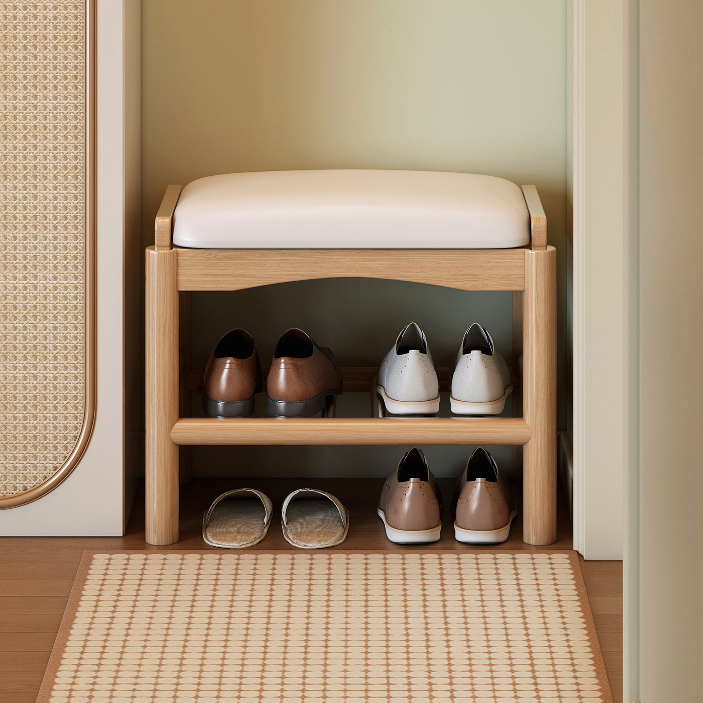 实木换鞋凳家用门口窄小穿鞋凳小户型进门玄关可坐鞋柜试衣间凳子