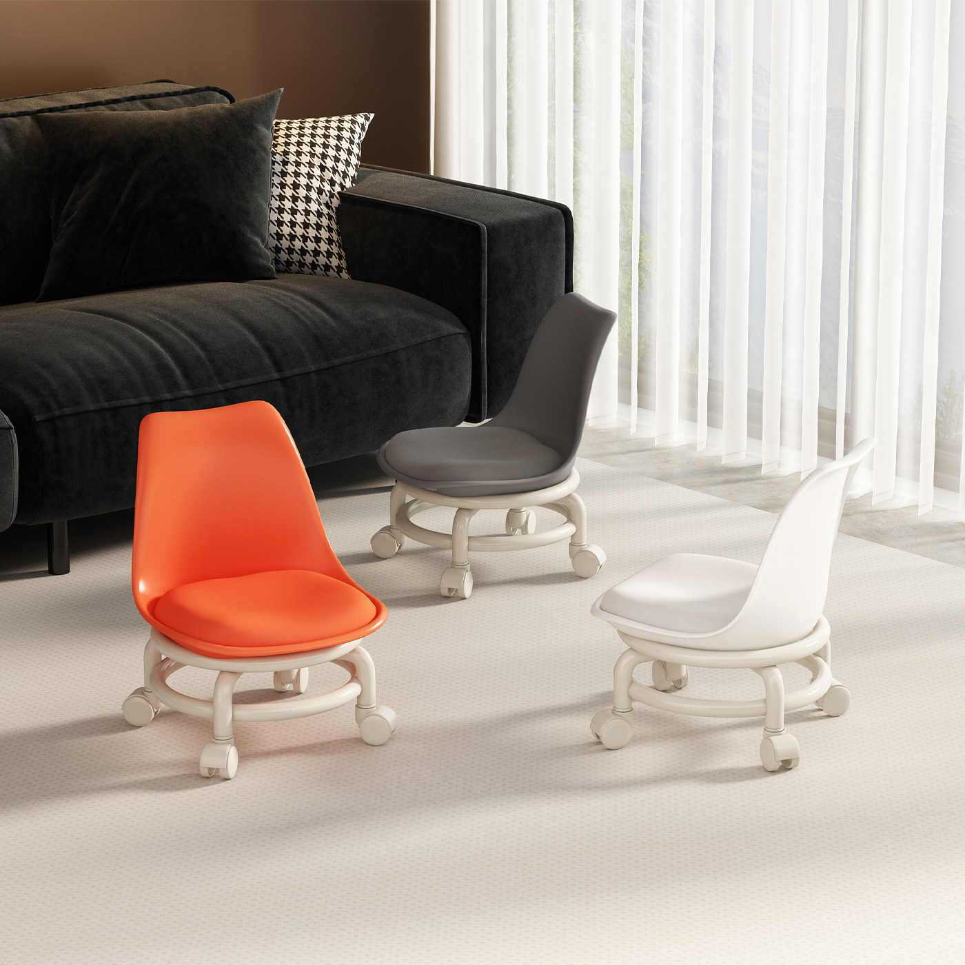 万向轮小凳子家用矮凳客厅滑轮移动矮坐凳茶几带轮溜溜凳沙发板凳,住宅家具,矮凳,淘宝优惠券,粉丝福利购,淘宝优惠卷