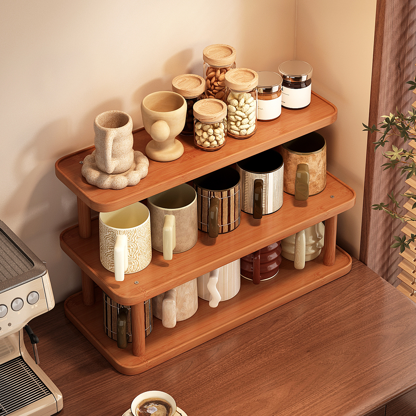 多层收纳不占空间杯子收纳置物架