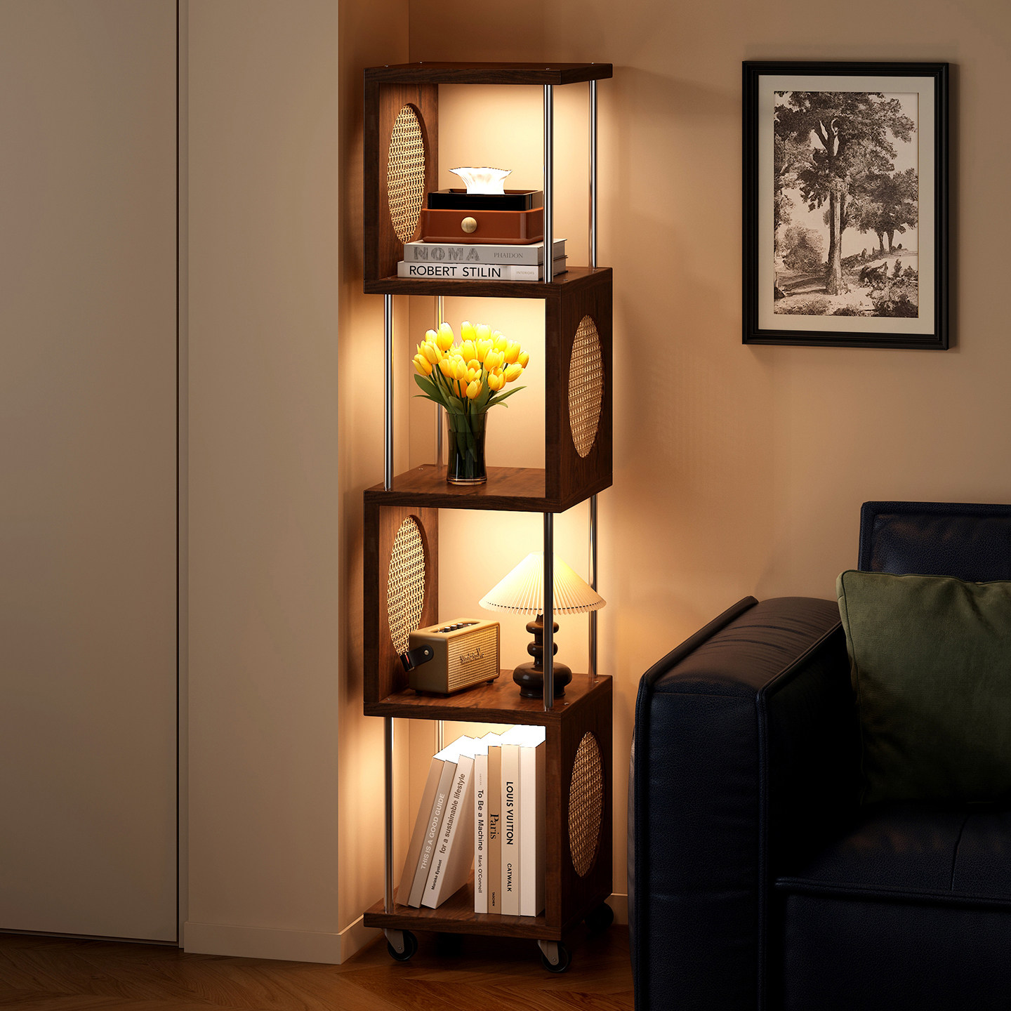 实木转角置物架角柜墙角三角柜客厅90度拐角柜储物展示柜一体靠墙,住宅家具,角柜,淘宝优惠券,粉丝福利购,淘宝优惠卷