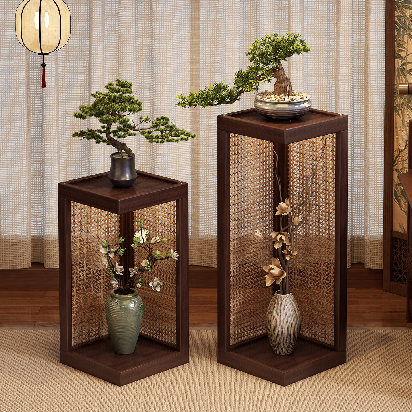 实木花架置物架阳台植物摆放架不占空间客厅新中式落地盆栽展示架,住宅家具,花架/花几,淘宝优惠券,粉丝福利购,淘宝优惠卷