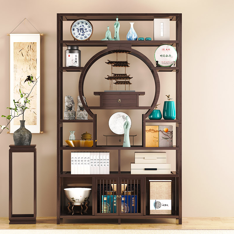 茶室博古架茶叶摆件收纳架