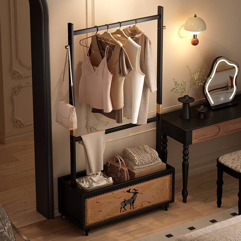 【底部带轮】可移动落地衣帽架