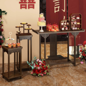 中式 饰蛋糕店商用甜品台摆件 订婚甜品摆台糕点展示架婚宴布置装