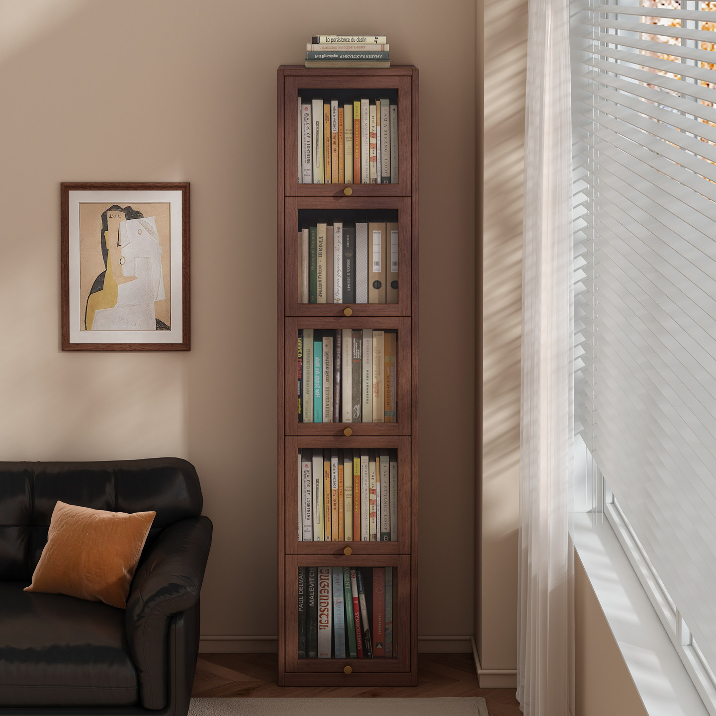 实木书架落地置物架客厅转角窄书柜一体靠墙亚克力展示柜2026新款,住宅家具,书架,淘宝优惠券,粉丝福利购,淘宝优惠卷