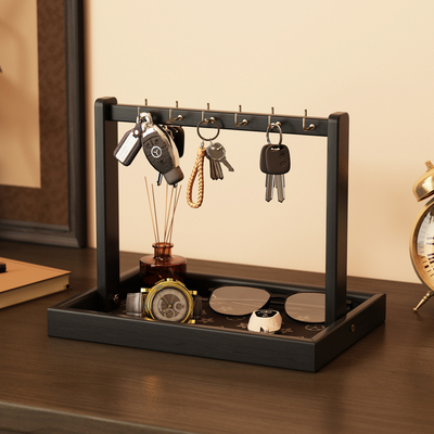 姿竹实木钥匙玄关收纳摆件托盘