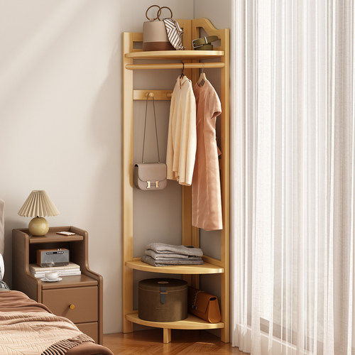姿竹转角不占空间楠竹简约衣帽架