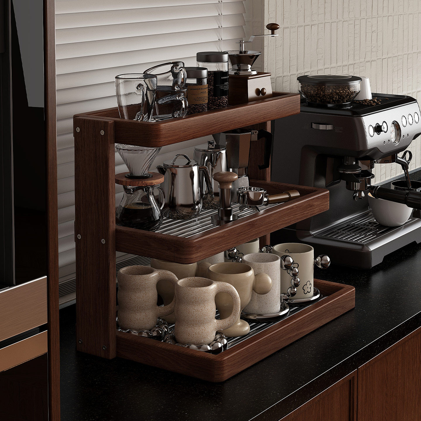 实木杯架杯子收纳置物架餐边柜咖啡角布置展示架餐桌水杯架中古风,家庭/个人清洁工具,杯架,淘宝优惠券,粉丝福利购,淘宝优惠卷