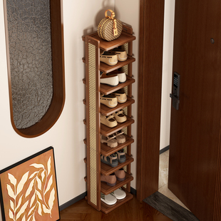 鞋 子收纳置物架 架子家用小窄门口多层不占地方小户型中古风宿舍鞋