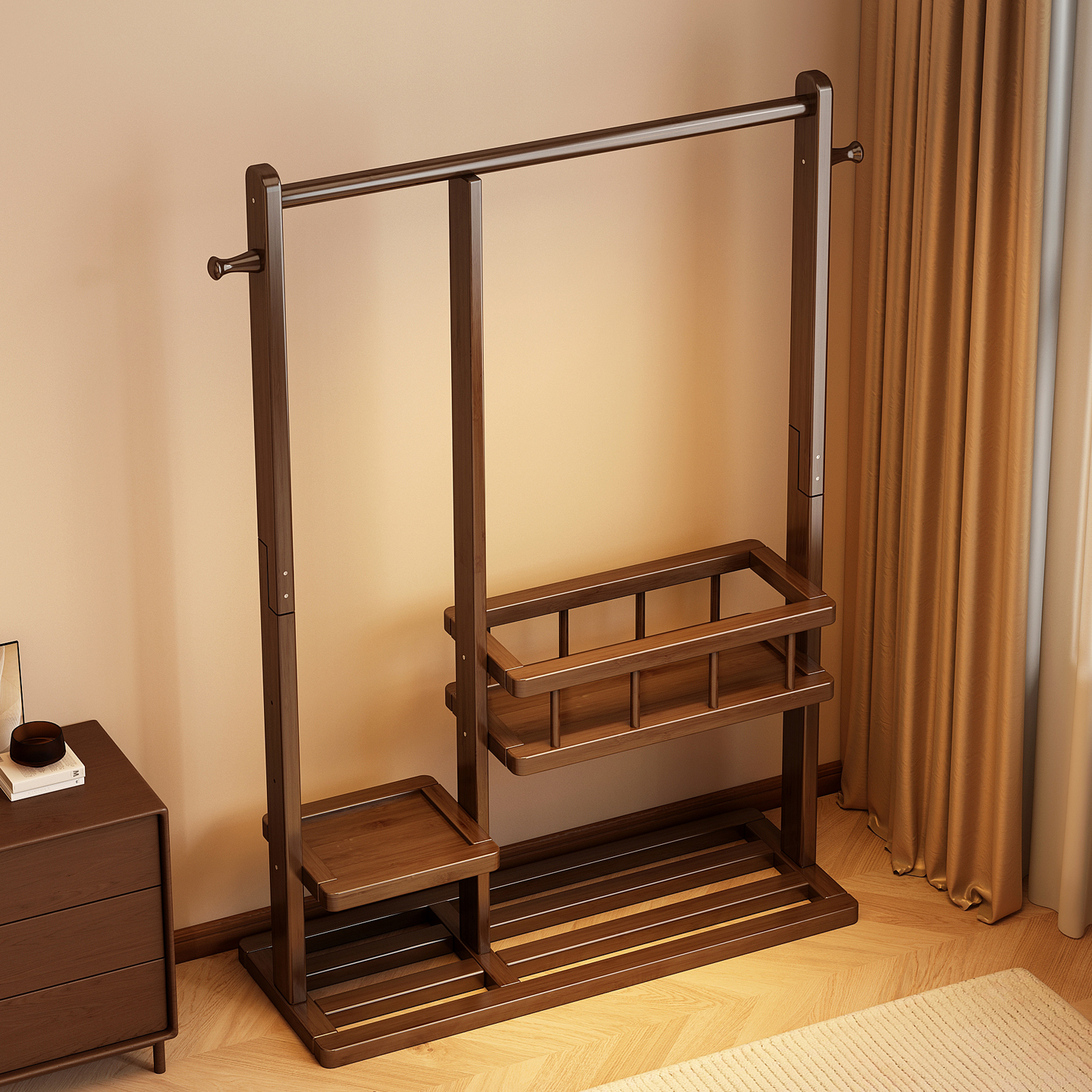 大承重衣帽架大容量加固耐用