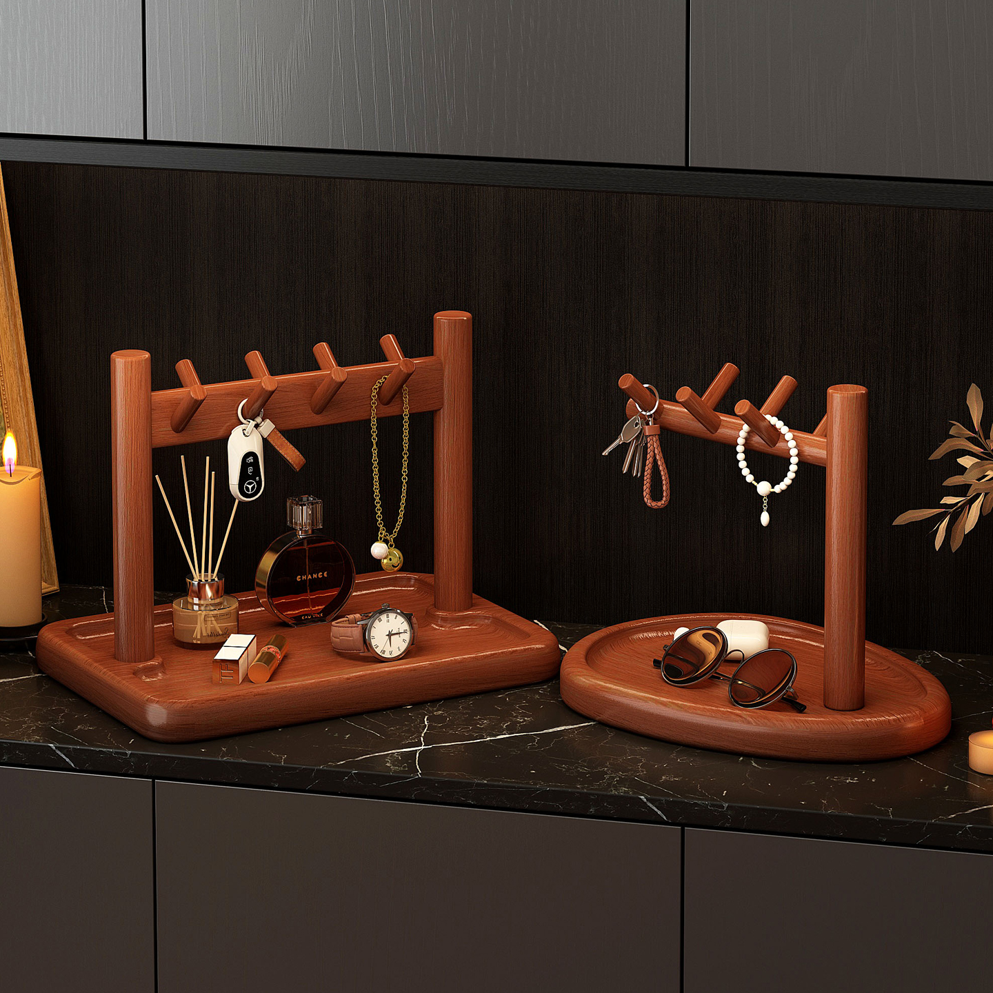 【实木】入户门玄关钥匙置物架